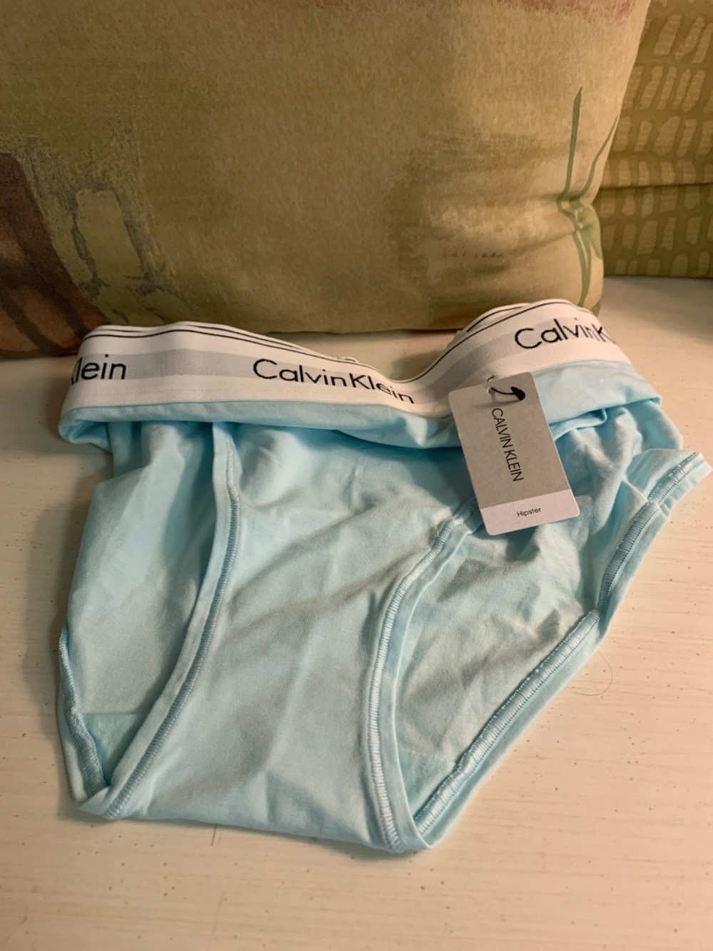 Calvin Klein HIPSTERS Light Blue Cotton Undergarment with Branded Waistband 2X